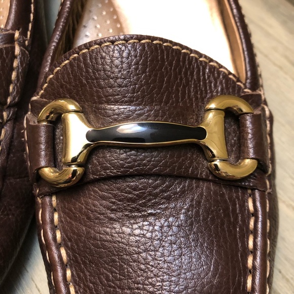 Marc Joseph New York Brown Leather Gold Buckle Loafers 8 - Picture 4 of 11